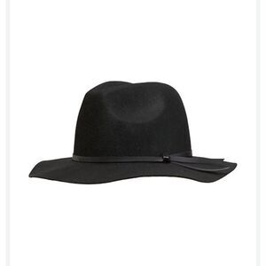 OLD NAVY Black 100% Wool Wide Brim Panama Hat, Sz S-M